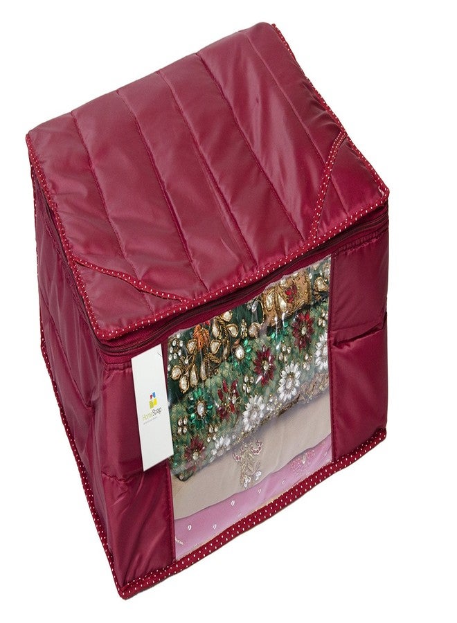 Homestrap Parachute Material Water Resistant 3 Layered Saree Cover - Maroon - Image 1